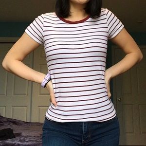 Forever21 Red and White Striped Tee